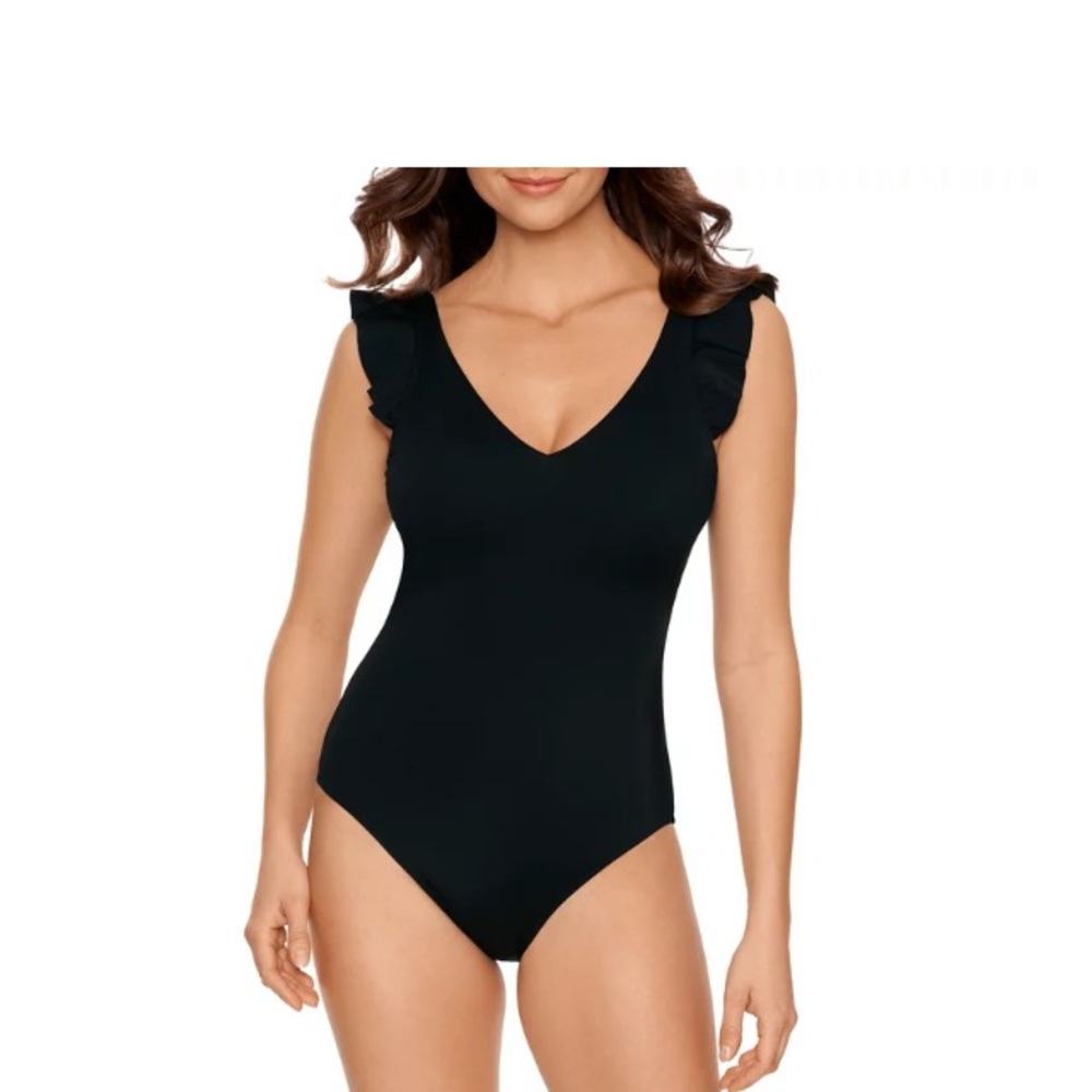 NEW Flutter Sleeve Low Back One Piece Swimsuit